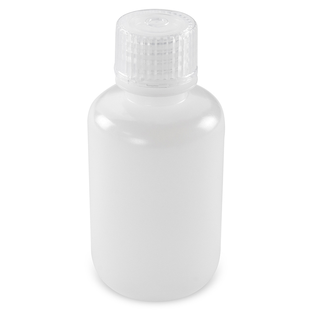 Globe Scientific Bottle, Narrow Mouth, Boston Round, HDPE with PP Closure, 60mL, Bulk Packed with Bottles and Caps Bagged Separately, 1000/Case Bottle;Round;HDPE; 60mL;Narrow Mouth;Clear